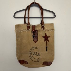 Mona B Bags Vintage Handbag Made Of Recycled Army Tarps And Canvas
